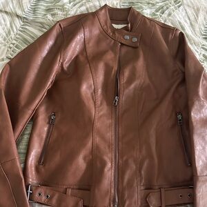 Brown faux leather jacket